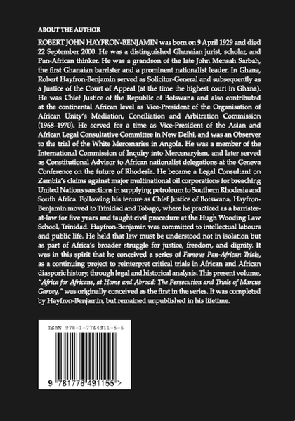 The Persecution And Trials Of Marcus Garvey Back